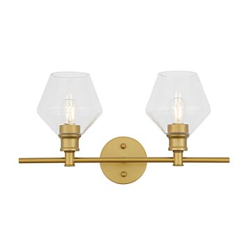 Gene 2-Light Wall Sconce in Brass