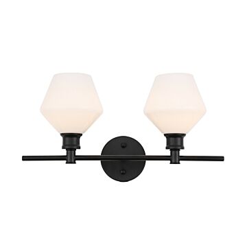 Gene 2-Light Wall Sconce in Black