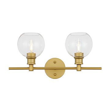 Collier 2-Light Wall Sconce in Brass