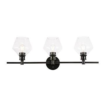 Gene 3-Light Wall Sconce in Black