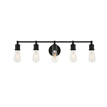 Serif 5-Light Wall Sconce in black