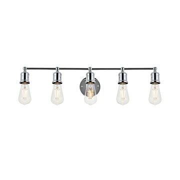 Serif 5-Light Wall Sconce in Chrome