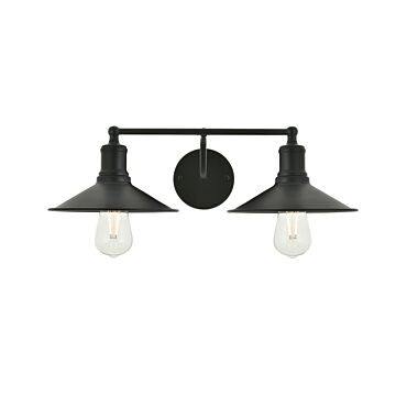 Etude 2-Light Wall Sconce in black
