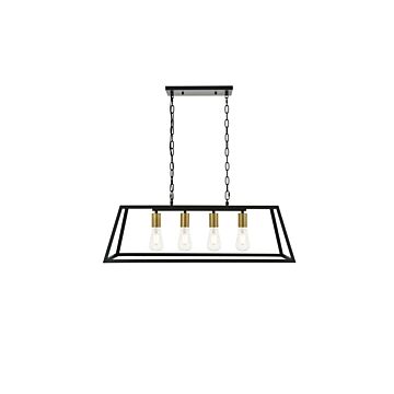 Resolute 4-Light Pendant in brass