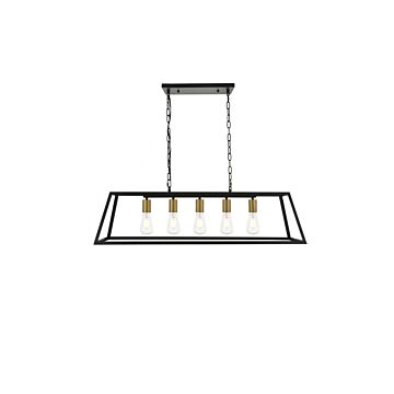 Resolute 5-Light Pendant in brass