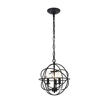 Wallace 3-Light Pendant in Matte Black