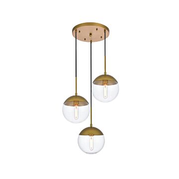 Eclipse 3-Light Pendant in Brass