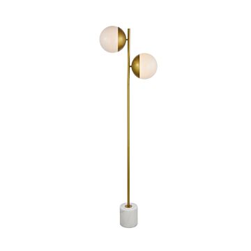 Eclipse 2-Light Two light Floor Lamp in Brass