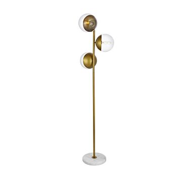 Eclipse 3-Light Floor Lamp in Brass