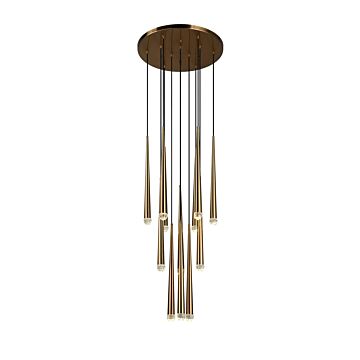 Renaie LED Pendant in Aged Gold Brass by Matteo Lighting