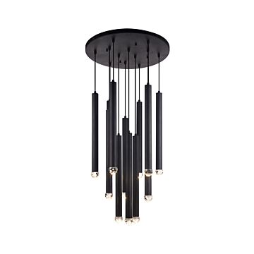 Reign LED Pendant in Matte Black by Matteo Lighting