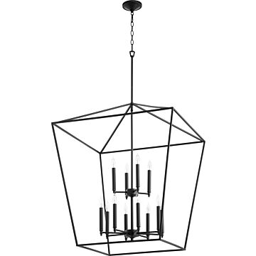 Gabriel 12 Light Entry Pendant in Textured Black by Quorum International