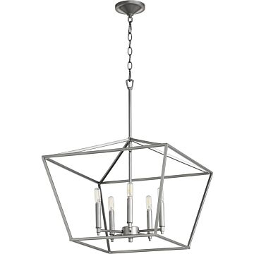 Gabriel Five Light Chandelier in Classic Nickel by Quorum International