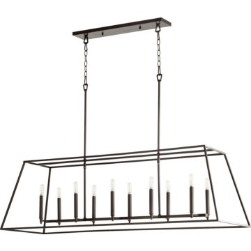 Gabriel Ten Light Entry Pendant in Oiled Bronze by Quorum International