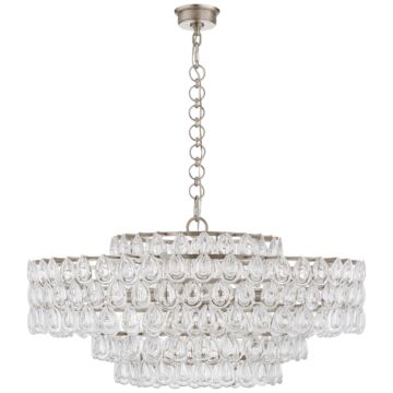 Liscia  Chandelier in Burnished Silver Leaf by Visual Comfort Signature