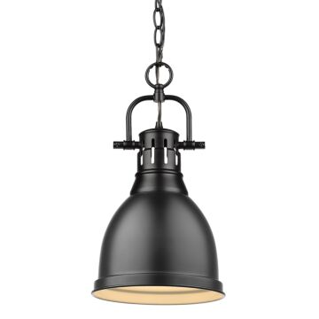 Duncan BLK One Light Pendant in Matte Black by Golden