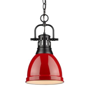 Duncan BLK One Light Pendant in Matte Black by Golden