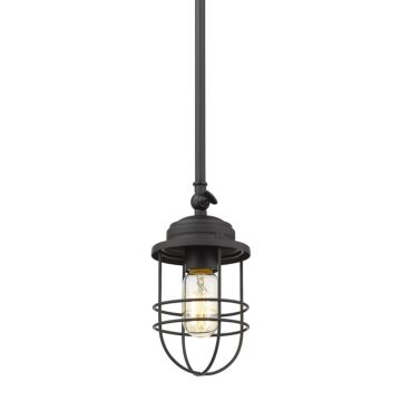 Seaport BLK One Light Mini Pendant in Matte Black by Golden