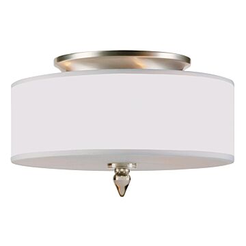 Luxo Three Light Flush Mount in Satin Nickel by Crystorama