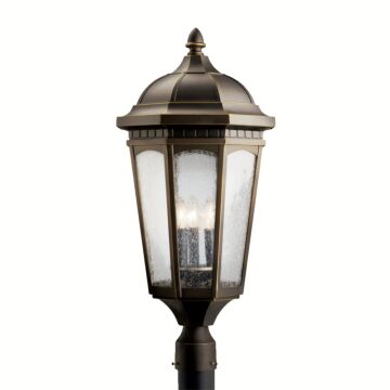 Courtyard Three Light Outdoor Post Mount in Rubbed Bronze by Kichler