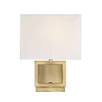 Mscon One Light Wall Sconce in Natural Brass by Meridian