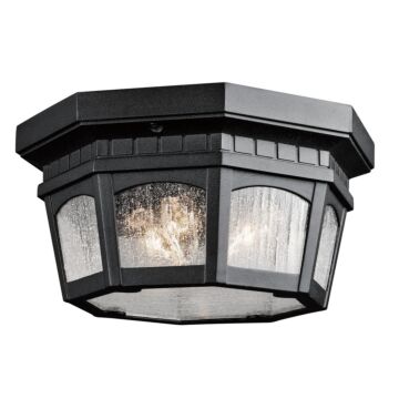 Courtyard Three Light Outdoor Ceiling Mount in Textured Black by Kichler