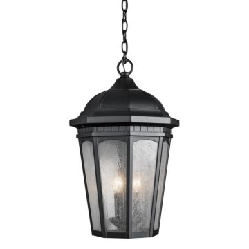 Courtyard Three Light Outdoor Pendant in Textured Black by Kichler