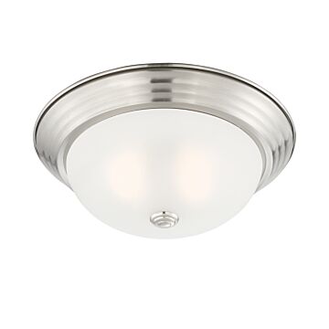 Decorative Flushmount 2-Light Flushmount in Satin Platinum