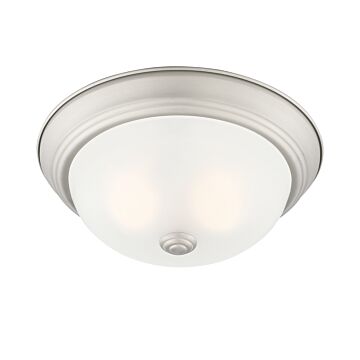 Decorative Flushmount 2-Light Flushmount in Pewter