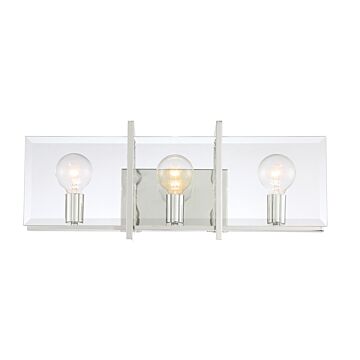 Ethan 3-Light Bathroom Vanity Light in Polished Nickel