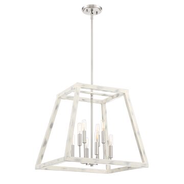 Rhode 8-Light Foyer Pendant in Coastal Weathered White