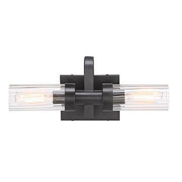 Braden 2-Light Bathroom Vanity Light Bar in Iron (Graphite)