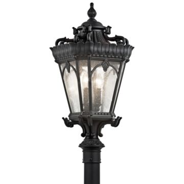Tournai Four Light Outdoor Post Mount in Textured Black by Kichler