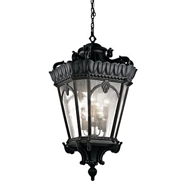 Tournai Eight Light Outdoor Pendant in Textured Black by Kichler