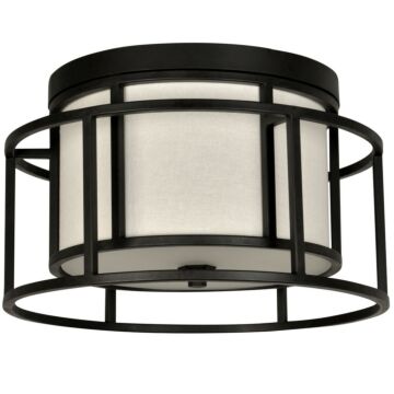 Hulton Two Light Flush Mount in Matte Black by Crystorama