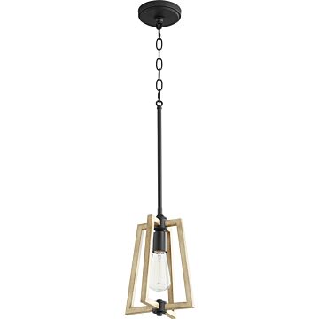 Alpine One Light Pendant in Textured Black  Driftwood finish by Quorum International