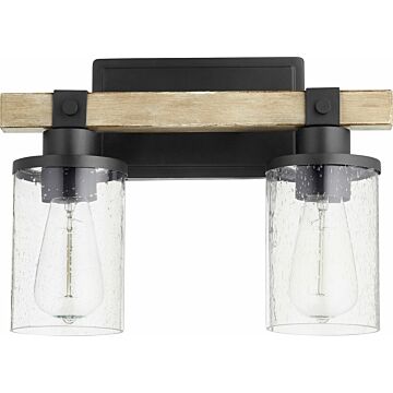 Alpine Two Light Vanity in Textured Black  Driftwood finish by Quorum International