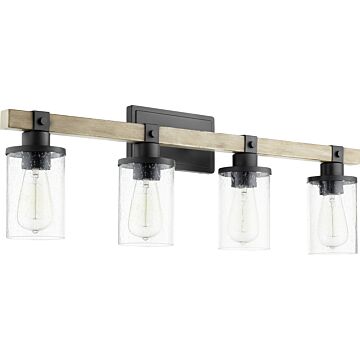Alpine Four Light Vanity in Textured Black  Driftwood finish by Quorum International