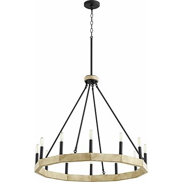 Alpine 12 Light Chandelier in Textured Black  Driftwood finish by Quorum International