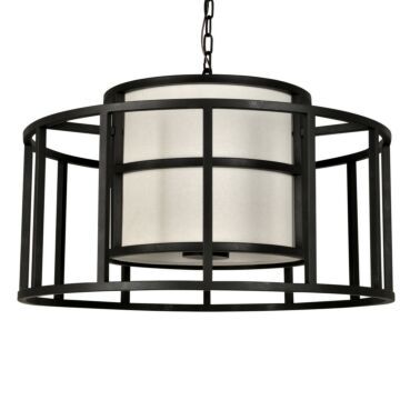 Hulton Five Light Chandelier in Matte Black by Crystorama