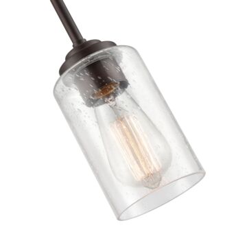 Moven One Light Mini Pendant in Rubbed Bronze by Millennium