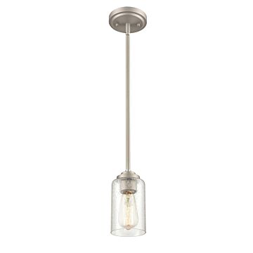 Moven One Light Mini Pendant in Satin Nickel by Millennium