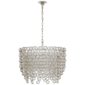 Milazzo  Chandelier in Burnished Silver Leaf and Crystal by Visual Comfort Signature