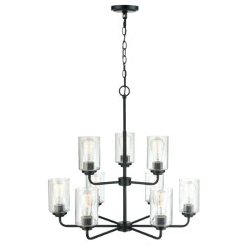 Moven Nine Light Chandelier in Matte Black by Millennium
