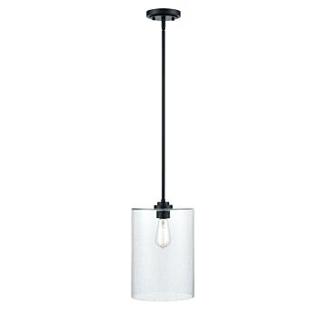 Moven One Light Mini Pendant in Matte Black by Millennium