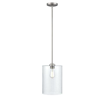 Moven One Light Mini Pendant in Satin Nickel by Millennium