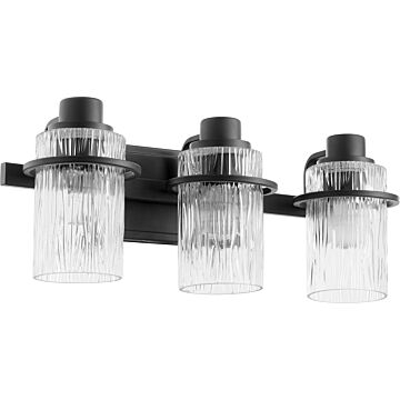 Lazo Three Light Vanity in Textured Black by Quorum International