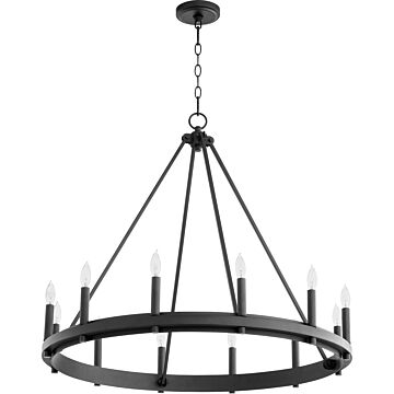 Aura 12 Light Chandelier in Textured Black by Quorum International