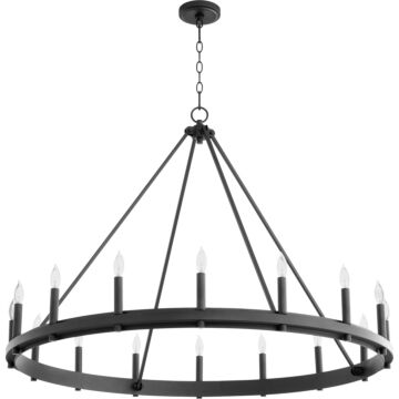 Aura 16 Light Chandelier in Textured Black by Quorum International