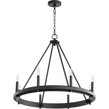 Aura Eight Light Chandelier in Textured Black by Quorum International
